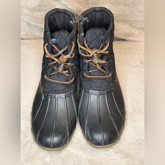 Sperry Black Boots with Tan Laces - Picture 2 of 8